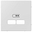Центральная Накладка для USB Механизма 2,1а, sm (активный белый) Merten Schneider Electric. Вид 1.