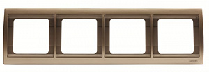 8474_1 CS Рамка 4 поста горизонт. атласная медь OLAS ABB. Вид 1