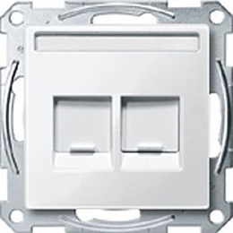 Розетка компьютерная RJ11+RJ45 cat.5e utp (белый) Merten M-Trend Schneider Electric. Вид 1