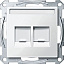 Розетка компьютерная RJ11+RJ45 cat.5e utp (белый) Merten M-Trend Schneider Electric. Вид 1.