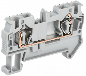 Клемма пружинная КПИ 2в-4 41А серая (1упак- 40шт) ИЭК. Вид 1