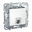 Телефонная розетка 1хRJ11 (белый) Unica Schneider Electric. Вид 1.
