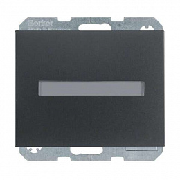 Розетка с откидной крышкой и полем для надписи (антрацитовый, матовый) K.1 Berker. Вид 1
