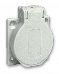 Розетка серая 10/16a 50х50мм ip54 винты сзади Schneider Electric. Вид 1