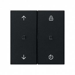 Накладка на жалюзийный выключатель (черный матовый) System 55 Gira. Вид 1