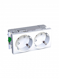 Розетка двойная 2Р+Е со шторками, 250В (белый) Schneider Electric. Вид 1