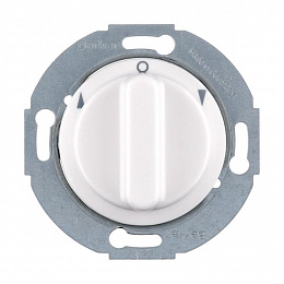 Выключатель поворотный для жалюзи с накладкой и вращающейся ручкой (полярная белизна, глянцевый) Serie 1930/Glas/Palazzo Berker. Вид 1