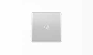 8514 PL Накладка для механизма карточного выключателя с линзой подсветки и маркировкой,серия SKY, серебристый алюминий ABB. Вид 1