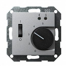 Термостат для теплого пола, с датчиком (алюминий) System 55 Gira. Вид 1