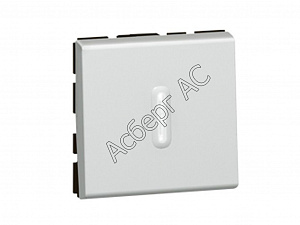 Переключатель на 2 направления с подсветкой 2M 10А (аллюминий) Mosaic Legrand. Вид 1