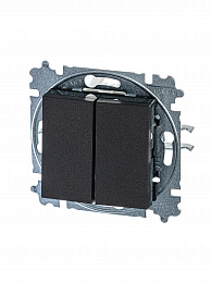 3559H-A05445 63W Выключатель 2-х клавишный (антрацит/дымчатый чёрный) Levit ABB. Вид 1