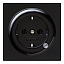 Розетка с заземлением (черный) S-Color Gira. Вид 1.