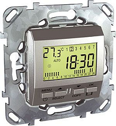 Будильник программируемый, недельный (алюминий) Unica Top Schneider Electric. Вид 1
