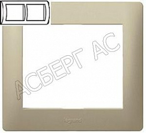 Рамка 2 поста горизонтальная (titanium) Galea Life Legrand. Вид 1