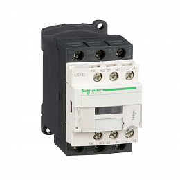 Контактор 3-полюсный, 12 a, но+нз, 24v dс, огран, кольц. зажим, жд Schneider Electric. Вид 1