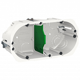Коробка 2 поста глубина 50мм д/полых стен белая Schneider Electric. Вид 1