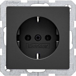 Розетка (антрацитовый, бархатный лак) Q.1/Q.3 Berker. Вид 1
