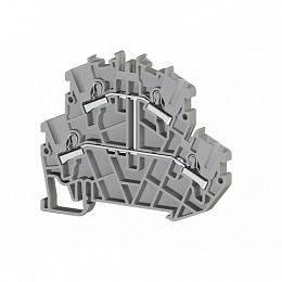 PYK2,5-2FK Клеммник пруж.быстрозажимной (Push in) 2-х ярусный, 2,5мм.кв., с внутр.перемычкой, (серый) Klemsan. Вид 1