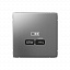 Розетка USB, тип-С 65Вт высокоскор.заряд. QC, PD, механизм (сталь) ARTGALLERY Systeme Electric. Вид 1.