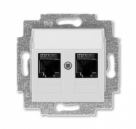 5014H-A61018 16W Розетка компьютерная, 2хRJ45 кат.6, Levit, серый ABB. Вид 1