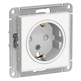 Розетка с заземлением со шторками, 16А, механизм, (белый) Atlas Design Systeme Electric. Вид 1