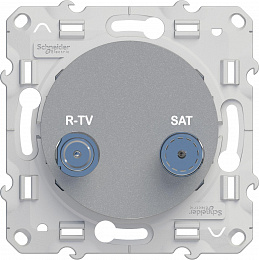 Розетка R-TV/SAT, проходная (алюминий) Odace Schneider Electric. Вид 1