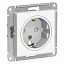 Розетка с заземлением со шторками, 16А, механизм, (белый) Atlas Design Systeme Electric. Вид 1.