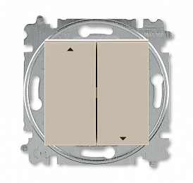 3559H-A88445 18W Выключатель жалюзи 2-кл. без фиксации, Levit, кофе макиато/белый ABB. Вид 1