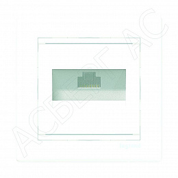 Розетка телефонная одинарная RJ11, 4 контакта (алюминий) Valena Legrand. Вид 1