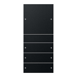 KNX Комплект клавиш, 4 шт. (1+3) (черный матовый) Gira. Вид 1
