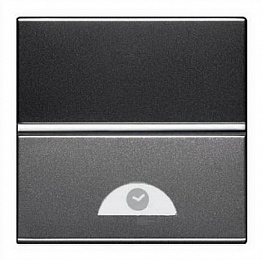 N2262.1 AN Механизм электронного выключателя на МОПТ с таймером 10 сек - 10 мин., 40-500 Вт, 2-модульный, серия Zenit, цвет антрацит ABB. Вид 1