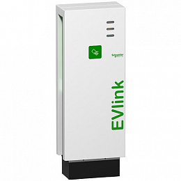Напольная зарядная станция типа Parking мощностью до 22 kW, с 1 разъемом T2, RFID Schneider Electric. Вид 1
