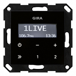 Радиоприемник, с дисплеем (стекло черное) System 55 Gira. Вид 1