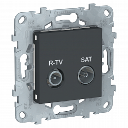Розетка R-TV/SAT одиночная (антрацит) Unica New Schneider Electric. Вид 1