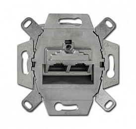 218/12-101-507 Механизм 2-х постовой компьютерной розетки RJ45 UAE, 8/8 полюсов (кат.6е) экранированная АВВ. Вид 1