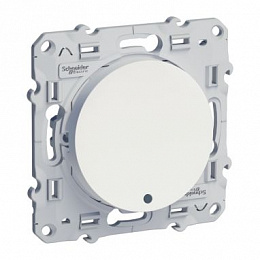Выключатель 2-клавишный, с LED-подсветкой, 10AX, 250B, сх. 1 (белый) Odace Schneider Electric. Вид 1