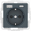 Розетка 16А c 2 USB A+C, 5В/2,4А/3,0А, 2х5В/1,5А, механизм (изумруд) AtlasDesign Systeme Electric. Вид 1.