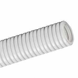 Труба ПЛЛ гибкая гофр. не содержит галогенов д.32мм, ПВ-0, с протяжкой,25м, цвет белый DKC. Вид 1