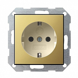 Розетка с заземлением (латунь) System 55 Gira. Вид 1