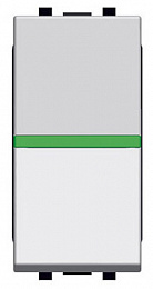 N2102.5 PL Механизм 1-клавишного переключателя с клавишей с контрольной подсветкой, 1-модульный, серия Zenit, цвет серебристый , ABB. Вид 1