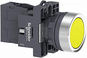 Кнопка жёлтая с фиксацией 1НО Schneider Electric. Вид 1