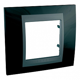 Рамка 1-постовая (родий/графит) Unica Top Schneider Electric. Вид 1