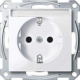 Розетка с полем для надписи, qf sm (активный белый) Merten Schneider Electric. Вид 1