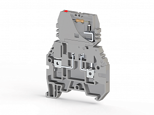 ASK 3FLD Клеммник с держ. предохр. (5х20, 5х25), съём.картридж, с индикацией 24VDC на DIN-рейку, 4 мм.кв., (серый) Klemsan. Вид 1