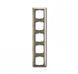 2515-99-507 Рамка 5-постовая с декоративной накладкой (мейзон/бежевый) Basic 55 ABB. Вид 1