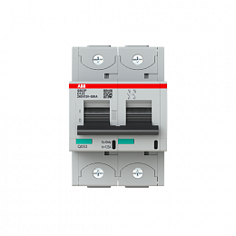 S802P D125 Автоматический выключатель 2-полюсный, 125A, 50kA (хар-ка D) ABB. Вид 1