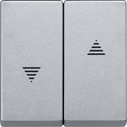 Клавиша двойная для рольставней, sm (алюминий) Merten Schneider Electric. Вид 1