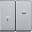 Клавиша двойная для рольставней, sm (алюминий) Merten Schneider Electric. Вид 1.