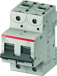 S802C D16 Автоматический выключатель 2-полюсный, 16А, Icu=25кА (хар-ка D) ABB. Вид 1