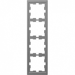 Рамка 4-постовая (нержавеющая сталь) Merten D-Life Schneider Electric. Вид 1